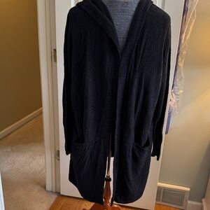 Barefoot Dreams Black Hooded Cardigan